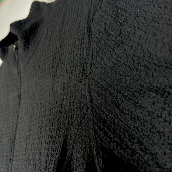 ORVIS Womens L Black Stretch Zip Up Pockets Searsucker Jacket Sweater - Picture 2 of 10